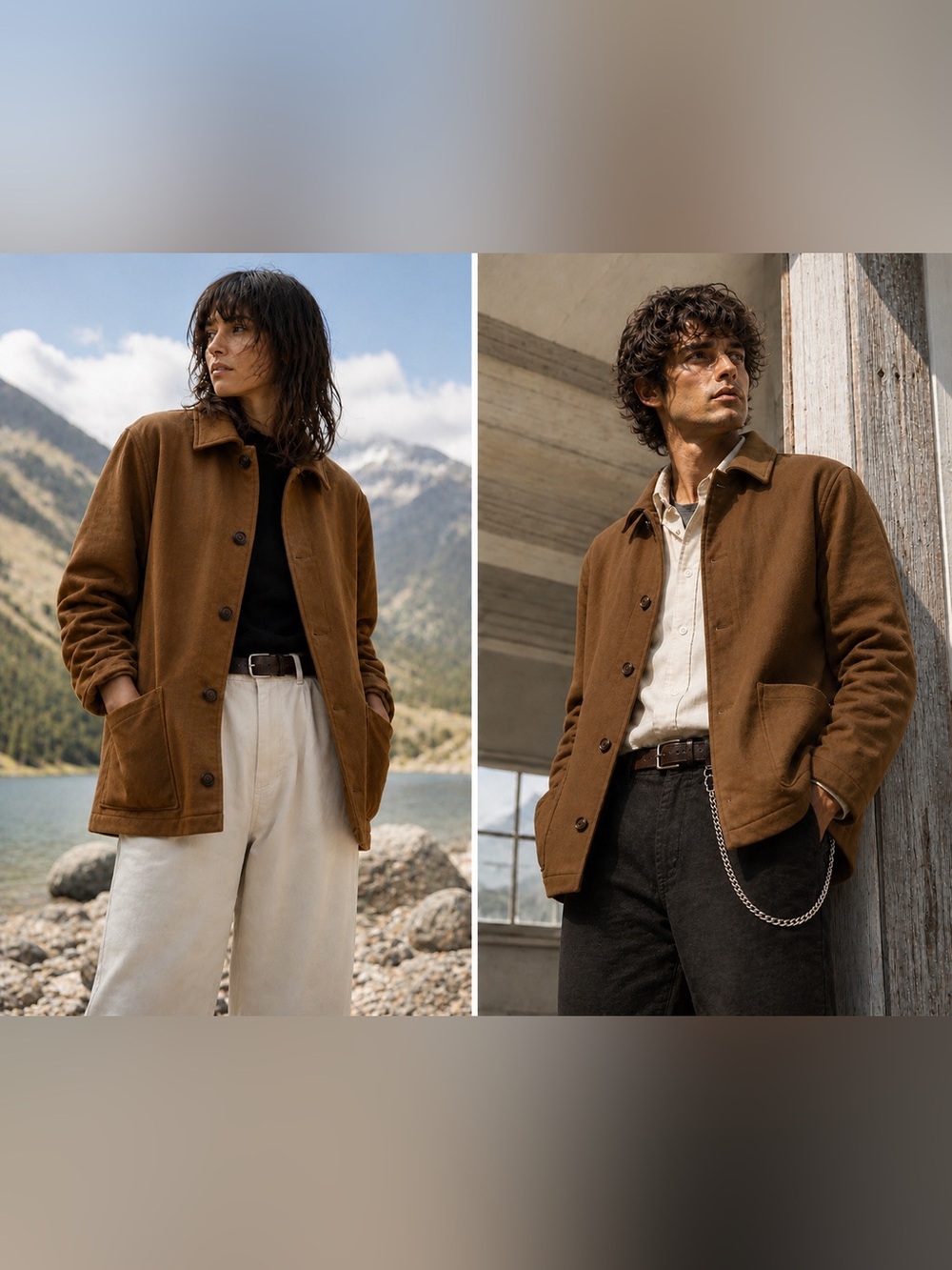 Universal Works Melton Wool Easy Overshirt Chore Jacket Brown Unisex Size XS NEW